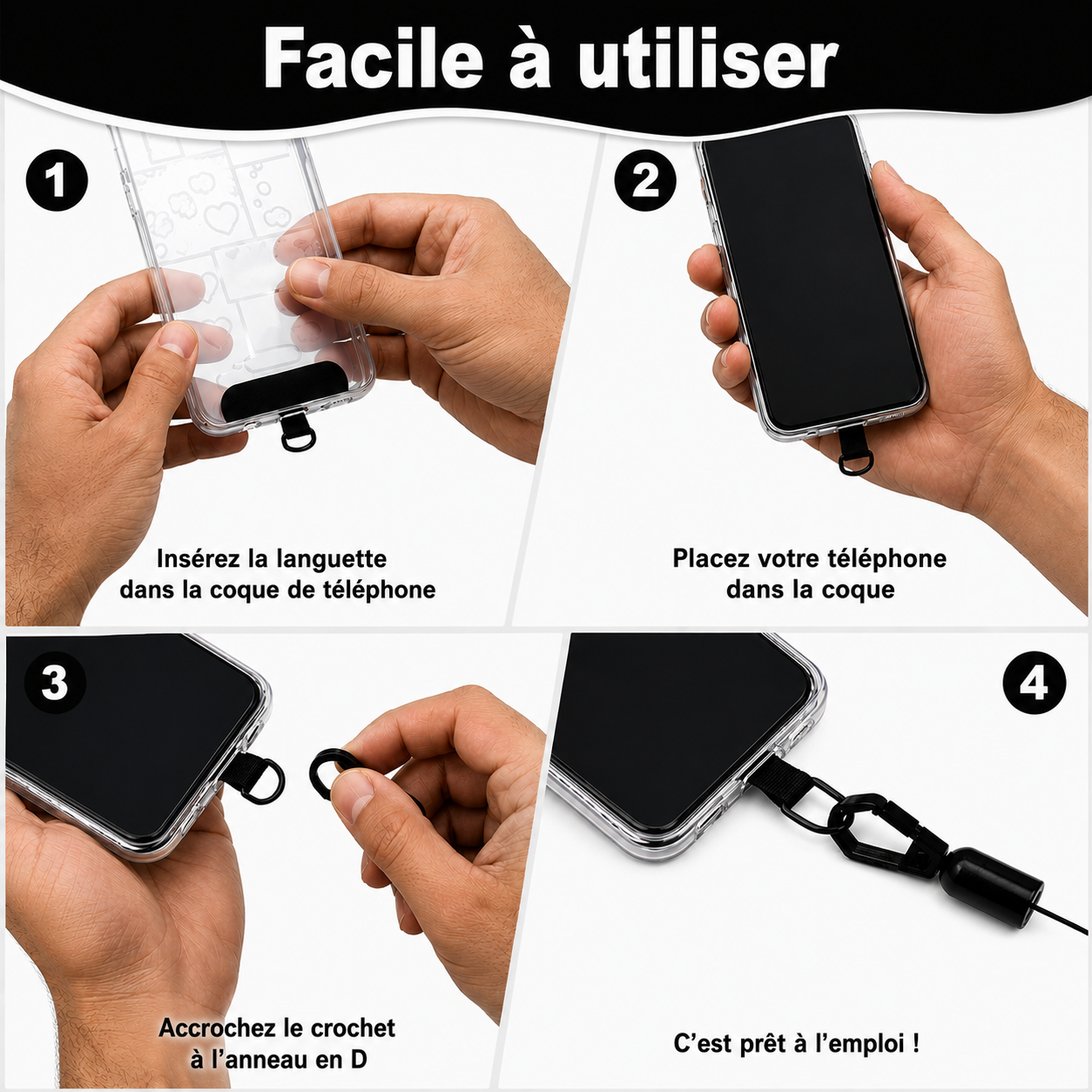 Lanière rétractable de téléphone